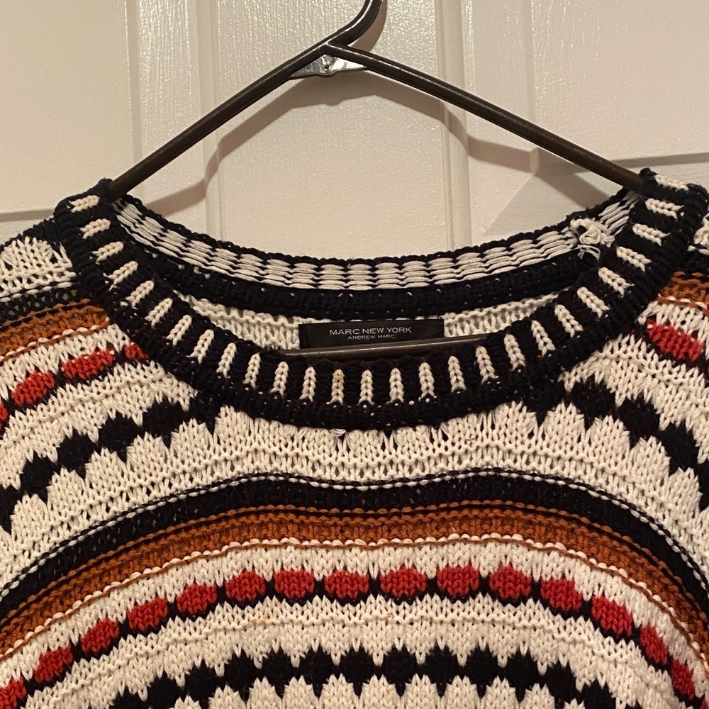 Marc New York Striped Sweater - Black, Red, Cream - Picture 6 of 17